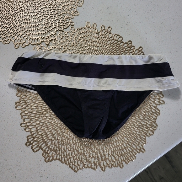 Ralph Lauren white and black ruffle dylan hipster bikini bottom - Picture 1 of 4